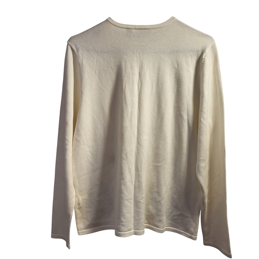 Croft & Barrow Women's Cream Christmas Tree Cardigan Sweater Size L - Picture 5 of 5